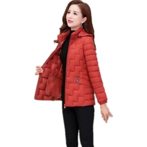 Winter Parkas Women Plus Size 6XL Coat Jacket Hooded Thick Warm Short Outerwear Female Slim Cotton Padded Basic Tops Outwear