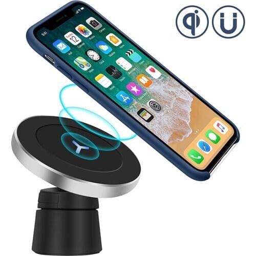 Magnetic Car Mount Wireless Charger For Iphone 8 Iphone X Samsung S8 S8 Plus S9 Note 8 Dashboard Air Vent Charger Holder