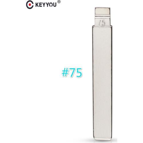 KEYYOU Metal Blank Uncut Flip KD Remote Key Blade Type #75 for Geely Panda Key Blade NO. 75