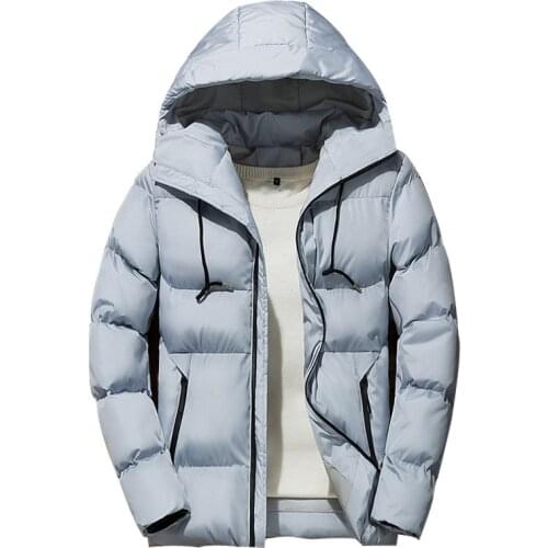 Men Winter Jacket 2019 Mens Fashion Brand Simple Solid Color Hooded Thicken Outwear Male Casual Comfortable Parkas