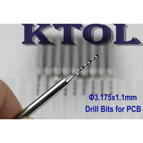 3.175*1.1mm PCB Router Bit Tools CNC Cutter Set, Dremel Tungsten Carbide Mini Drills Router Bit Set for CNC/PCB Drilling Milling