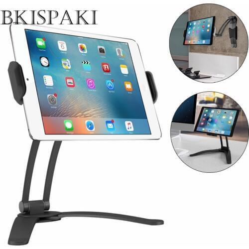 2-in-1 Wall Desk Tablet Stands Kitchen Tablet Mount Stand Phone Holder Fit For 5-10.5 inch Tablet Metal Bracket Notebook Holders