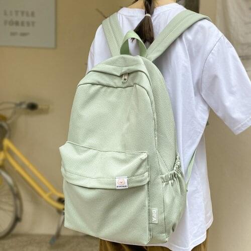 New Travel Women Kawaii Solid Color Book Bag Fashion Ladies Student Backpack Cool Girl College Bags Female Laptop Cute Backpacks