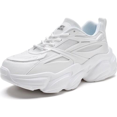 2021 New Men Running Sports Shoes Mesh Breathable Sneakers High Quality Fashion Couple White Shoes