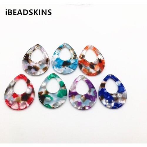 New arrival! 38x30mm 50pcs/lot acetic acid drop-shape charms for earrings accessories/Earring parts Jewelry Findings making