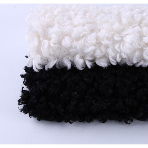 Sheepskin plush Fabric pure polyester sheepskin roll wool plush imitation wool ring clothing fabric