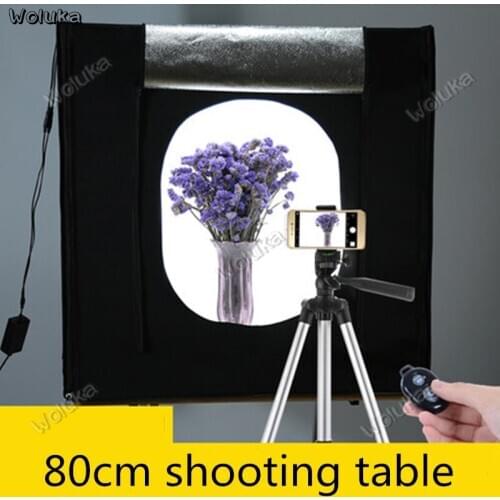 Adjustable Studio shooting table Small led 80cm softbox simple mini photography shed Photo Lamp portable CD50 T03