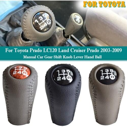 LNH & HNL Gear Shift Knob Genuine Leather Gear Stick Mahogany Shifter Knob For Toyota Prado 120 2005 2006 2007 2008 2009