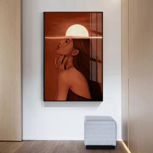 Modern Explosion Sun Canvas Paintings Aisle Fashion Red Brain Girl Posters and Prints Modern Girl Wall Pictures for Home Decor