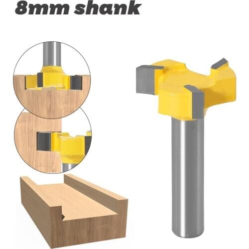 1PC 8MM Shank Milling Cutter Wood Carving Flush Trim Bit Z3 Milling Straight Edge Slotting Milling Cutter Cutting Handle Wood