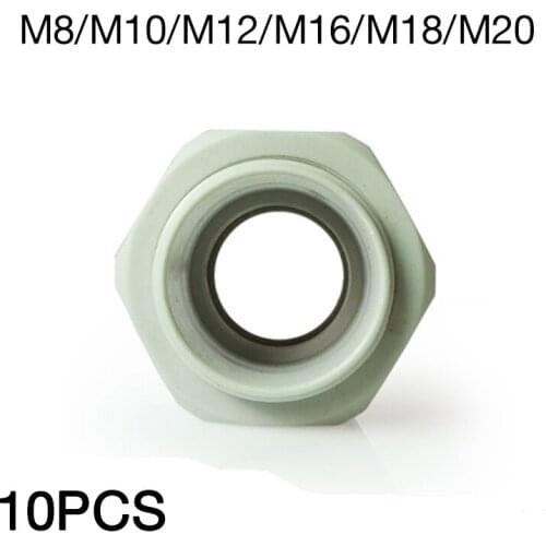 10pcs M type Grey IP68 Waterproof Cable Gland Connector M12x1.5 for 3-6.5mm M16/18/20 Cable Nylon Plastic Connector
