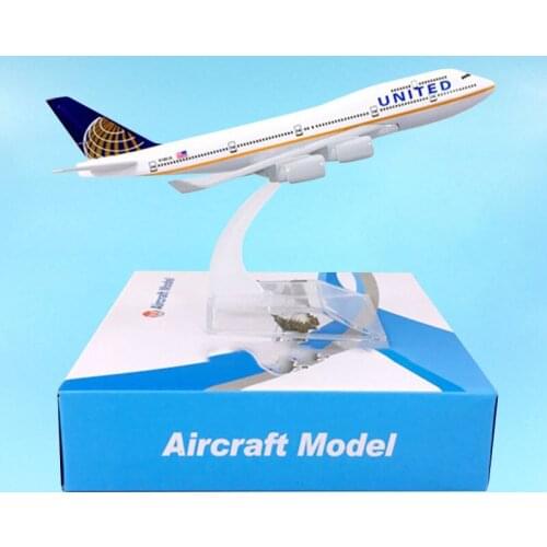 16CM 1:400 United Airlines Alloy Aircraft Plane Airiner Display Boeing B747-400 Model Collection Adult Gift Boys Toys souvenir