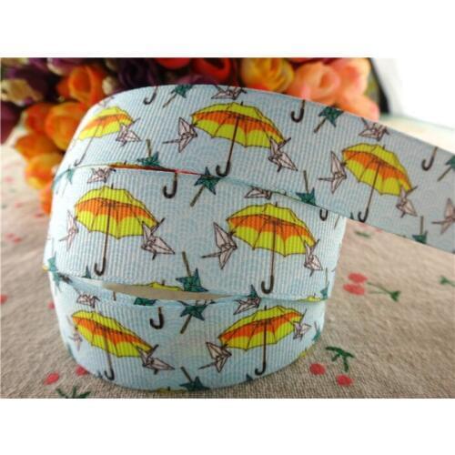 17010143,New arrival 7/8" (22mm) 5 yards/lot umbrella printed grosgrain ribbons cartoon ribbon DIY hair bows
