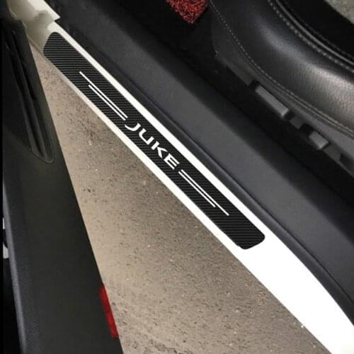 4pcs Carbon Fiber Door Sill Guards Sticker for Nissan Juke Nismo RS Accessories F15 2021 2020 2019 2018 2017 2016 2014 2012 2011