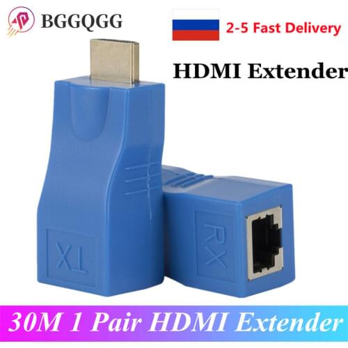 BGGQGG 4K HDMI-compatible Extender Extension up to 30m Over CAT5e / 6 UTP LAN Ethernet Cable RJ45 Ports LAN Network