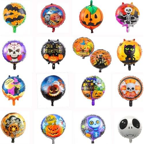 5pcs 18inch Halloween Aluminum Foil Balloon Cartoon Shaped Balloon Childrens Toy Boy Girl Birthday Party Decorations Globos