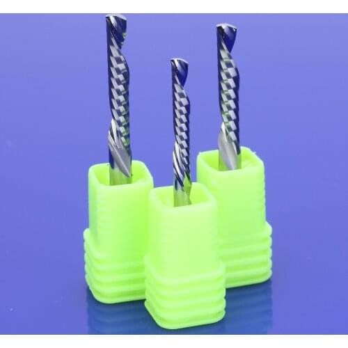 5pcs SHK 4x25mm left handed down cutting cutter spiral single flute CNC router bits acrylic pcb Pvc