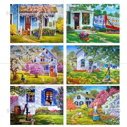 5D Diy Diamond Painting Landscape Cross Stitch Square Needlework Diamond Embroidery Full Diamond Decorative Home Decor