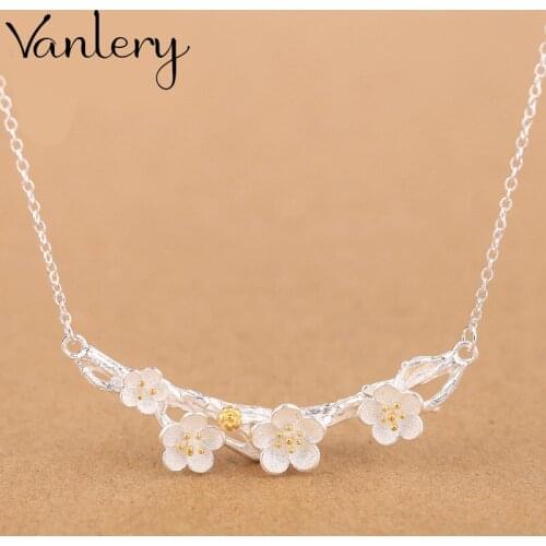 Bohemian Vintage Long Plum Flower Necklaces For Women Charm Choker Necklace Boho Jewelry New Christmas Gifts