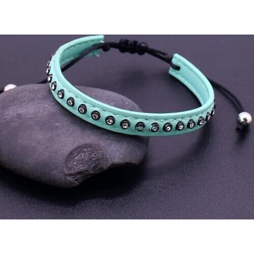 Bracelet Jewelry Fashion Leather Crystal Activity Knot Bracelet Bohemian Charm Simple Adjustable Leather Bracelets for Women
