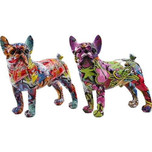 Bulldog Decor Statue Sculpture, Bookshelf Decor Accents, Modern Decorative Figurines