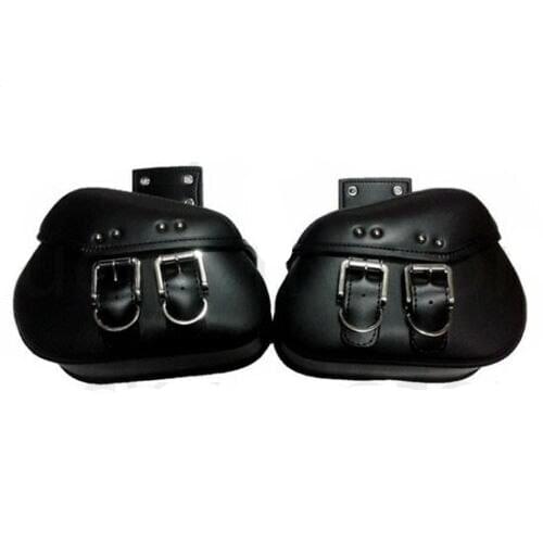 Black Universal Motorcycle bag Pu Leather Saddle Bags Motorbike Side Tool Bag Luggage For Harley Honda Yamaha Suzuki Kawasaki
