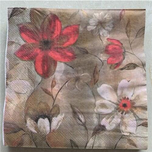 Decoupage wedding vintage napkin paper elegant tissue flower rose handkerchief birthday party Xmas beautiful serviettes decor 20