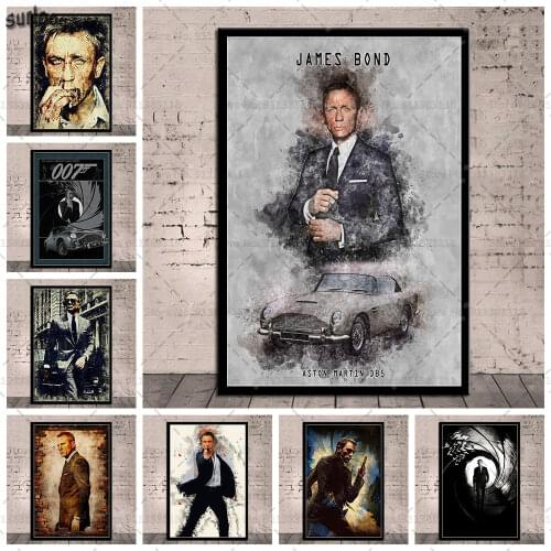 James Bond 007 Classic Movie Poster Prints Wall Art Canvas Painting Posters Picture for Living Room Home Decoration