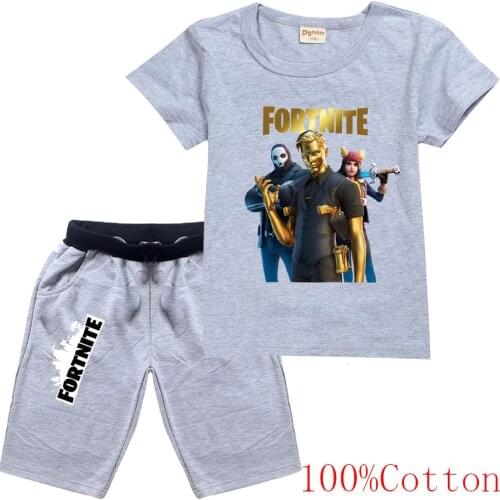 Fortnite Boys Cotton T-shirt Shorts set Childrens Clothing Short Sleeve T-shirts + Shorts Suit Baby Boy Clothes Spring Summer