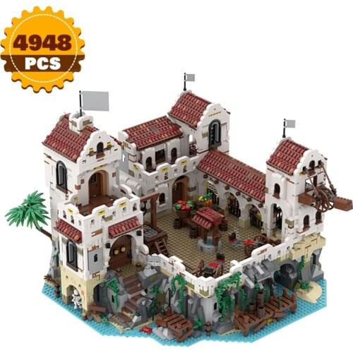 MOC City 49155 Eldorado Fortress Pirates Barracuda Bay Pirate Theme Building Block Constructor Set Brick Model Toys for Children