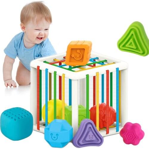 Baby Colorful Shape Sorting soft cube Game Montessori Learning Educational Toys For Children 0 12 Months