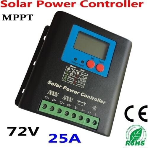 25A 50A 60V 72V Solar Charge Controller, Home Use 72V Battery Regulator 25A for PV Solar Panels Modules, LED&LCD Display