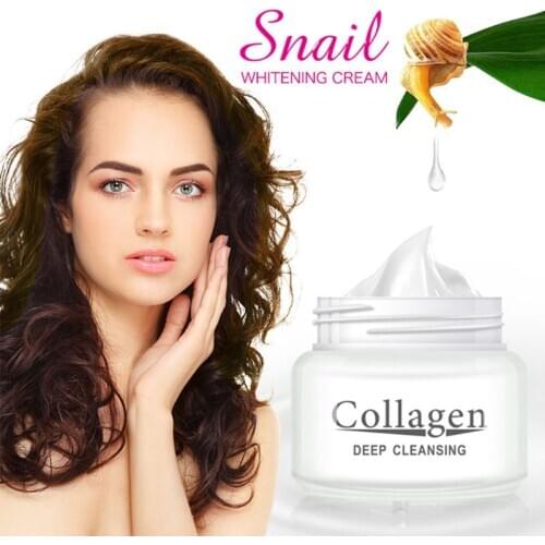 80g Snail Collagen Facial Cream Skin Moisturizing Anti-aging Whitening Protective Film Face Sheet Skincare