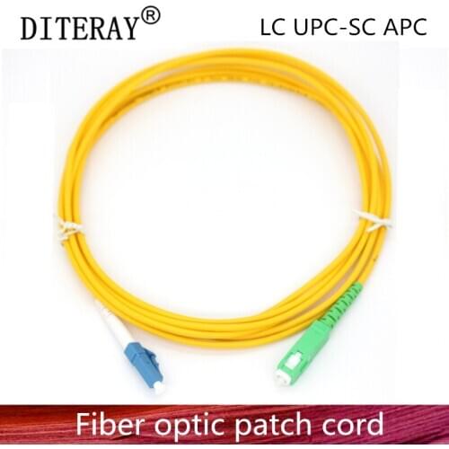 LC/UPC to SC/APC Fiber Optic Patch Cord Cable LC-SC 3meters Jumper Single Mode Simplex 2.0mm Optical Fibra Optica FTTH