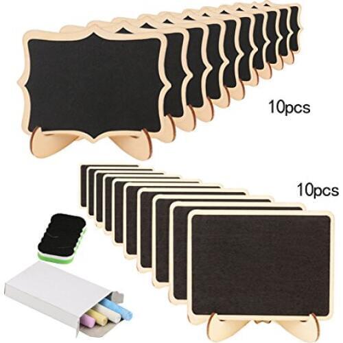 METABLE 20PCS Mini Chalkboard Small Blackboard With Stand for Party Wedding Table Number Message Board