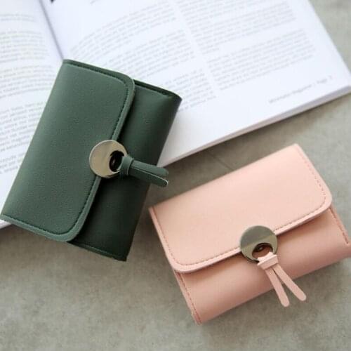 Fashion Women Short Purse PU Leather Card Holder Wallet Ladies Girls Casual Money Clutch Bag Solid