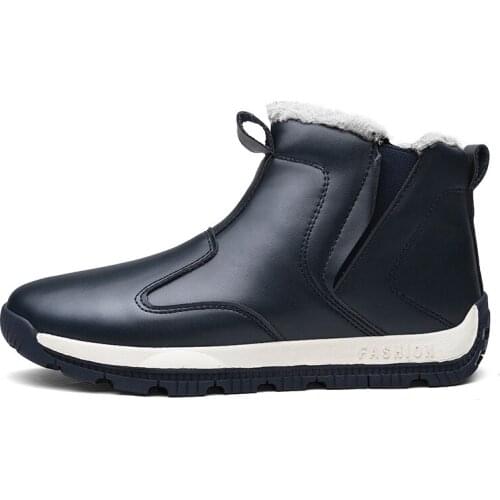 Winter Mens High-top Plus Velvet Cotton Boots Fashion Snow Boots Waterproof Cold-proof Thick Cotton Shoes Warm Mens Boots