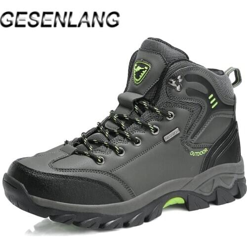 Mens Trail Hiking Shoes High Top Comfortable Wear Resistant Anti-Skid Outdoor Climbing Mountain Hunting Walking Trekking Boots