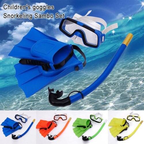 Children Diving Mask Set Anti-fog Diving Goggle Breathing Tube Snorkel Fins snorkel, equipo de buceo, el mejor regalo