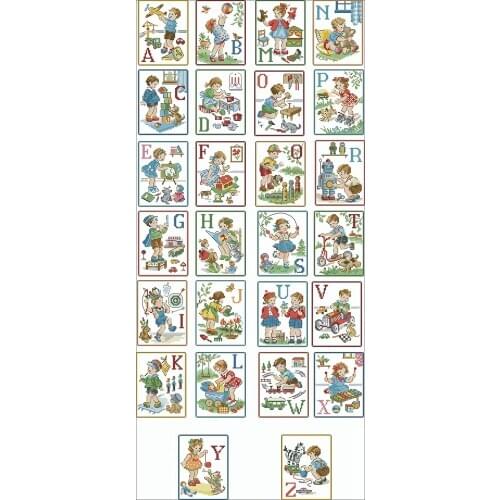 Cross stitch kits authentic Egyptian long-staple cotton with needle- from sets of letters LBP-26 games (boys and girls)
