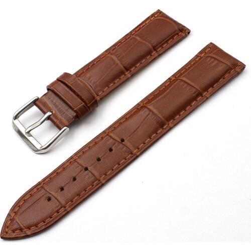 New Watch Accessories Watchband PU Leather Mens Waterproof Brown Watchband With Pin Buckle Watch Band 22 MM WB049