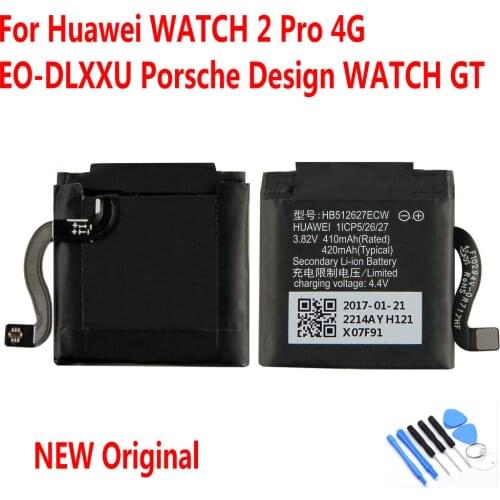 NEW Original 420mAh HB512627ECW Battery For Huawei WATCH 2 Pro 4G EO-DLXXU Porsche Design WATCH GT