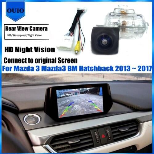 Original Screen Input Rear View Camera For Mazda 3 Mazda3 BM Hatchback 2013 2014 2015 2016 2017 Reverse Parking Reversing Camera