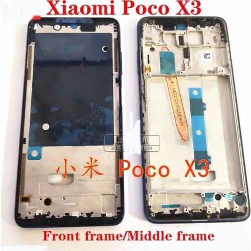 For Xiaomi Poco X3 Front LCD Housing Middle Faceplate Frame Bezel Replacement Parts