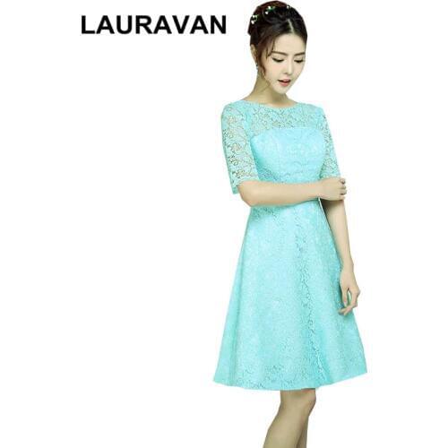 Sleeved sexy short blue mint green lace overlay graduation girl dresses high fashion dress short HALF sleeve 2020 new arrival