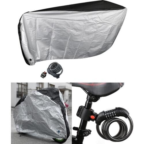 Durable Bike Cover Outdoor Storage Shed Waterproof Cable Lock