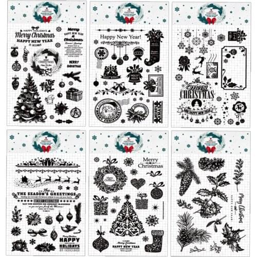 Santa Claus elk Christmas series transparent silicone clear stamp for scrapbooking album DIY craft decoration rubber stamp