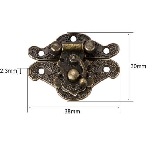 Uxcell 5 Sets Antique Bronze Furniture Hardware Box Latch Hasp Toggle Buckle Wood Case Chest Box Rectangle Clasp Closure Hasp