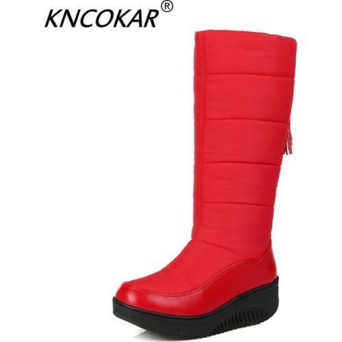 Winter Warm Waterproof Down Padded Snowshoe Womens Middle Boots Thickened Wool Student Cotton Shoes With Thick Soles x1075
