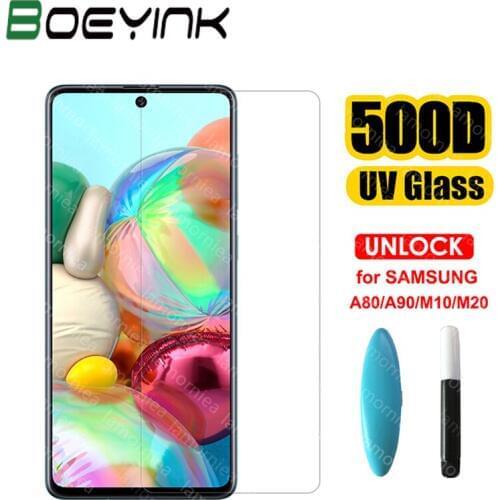 100D UV Liquid Glue Glass For Samsung Galaxy A51 A71 A50 A30 A20 A70 A80 A90 A10 M10 M20 M30 Screen Protector Film With UV Light